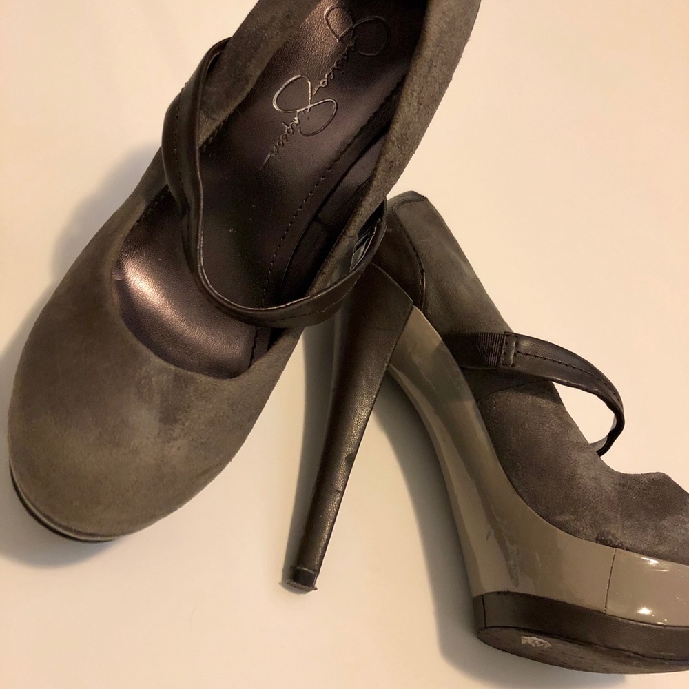 Smokey grey & brown Jessica Simpson heels